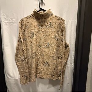Basic Editions Tan Paisley Blouse